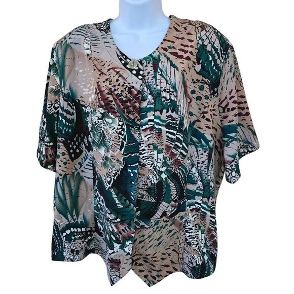 Vintage Che Studio Multi-Color Abstract Print Blouse office wear 90's Academia - Picture 1 of 9